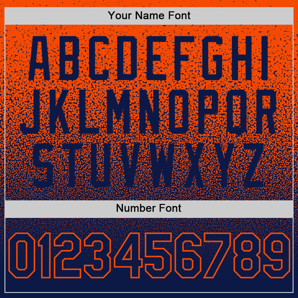 Custom Orange Navy Authentic Fade Fashion Baseball Jersey - Sky-Custom