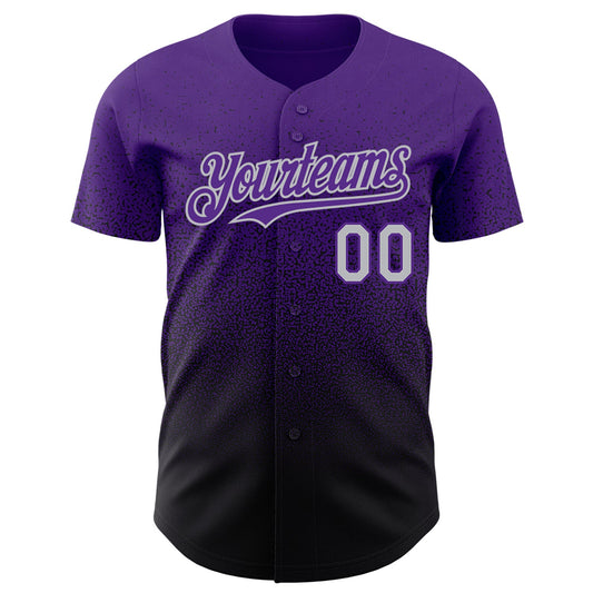 Custom Purple Gray-Black Authentic Fade Fashion Baseball Jersey - Sky-Custom