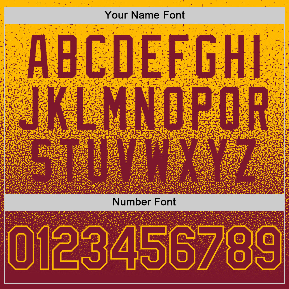 Custom Gold Crimson Authentic Fade Fashion Baseball Jersey - Sky-Custom