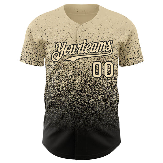 Custom Cream Black Authentic Fade Fashion Baseball Jersey - Sky-Custom