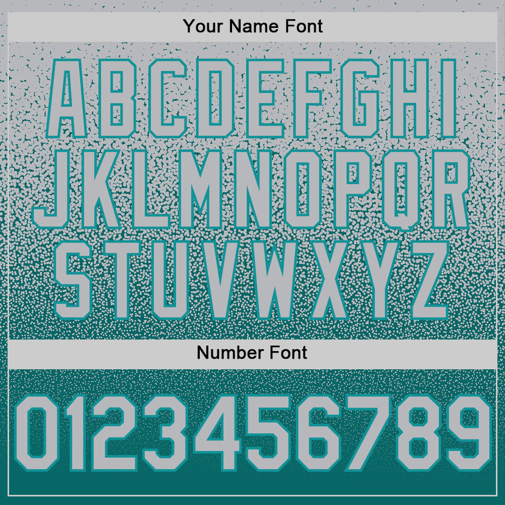 Custom Gray Teal Authentic Fade Fashion Baseball Jersey - Sky-Custom