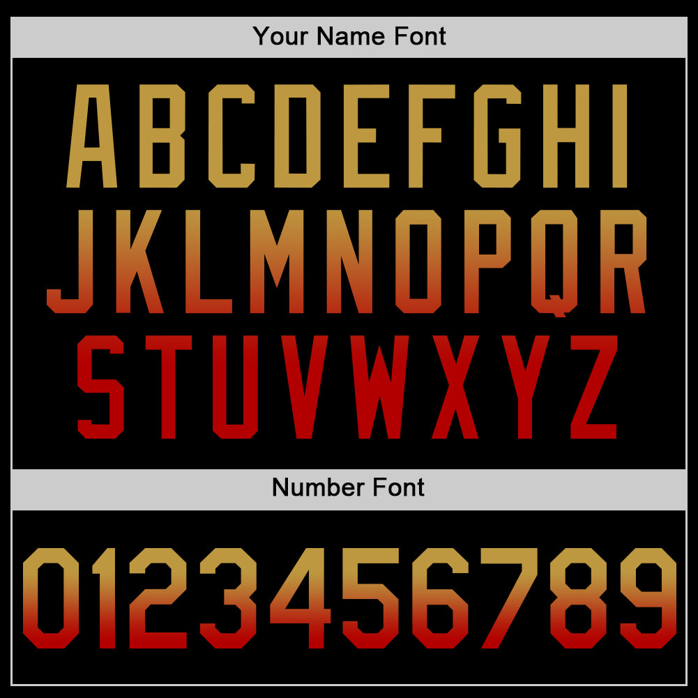 Custom Black Old Gold-Red Authentic Fade Fashion Baseball Jersey - Sky-Custom