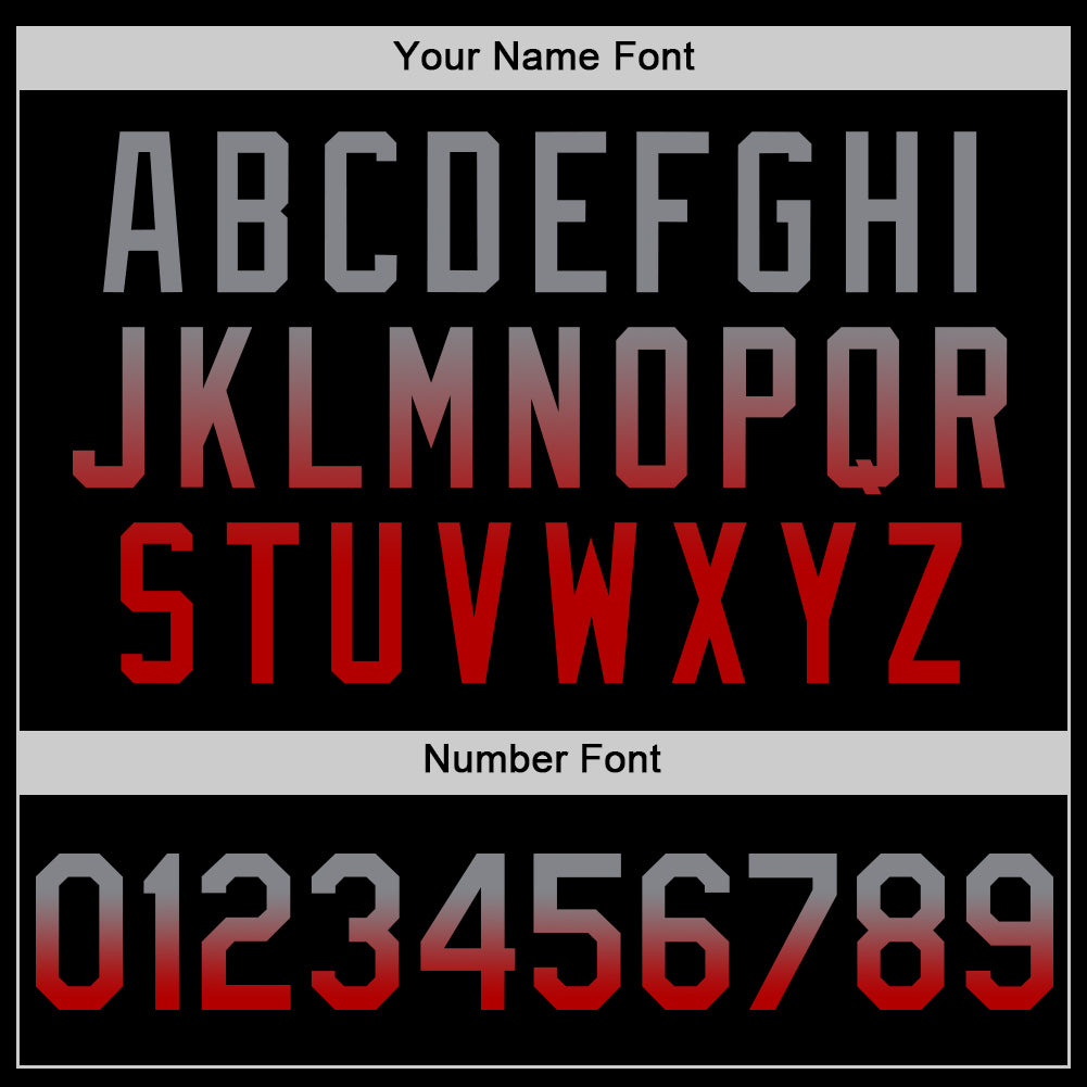 Custom Black Gray-Red Authentic Fade Fashion Baseball Jersey - Sky-Custom