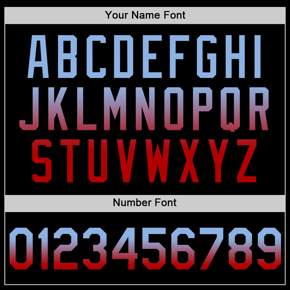 Custom Black Light Blue-Red Authentic Fade Fashion Baseball Jersey - Sky-Custom