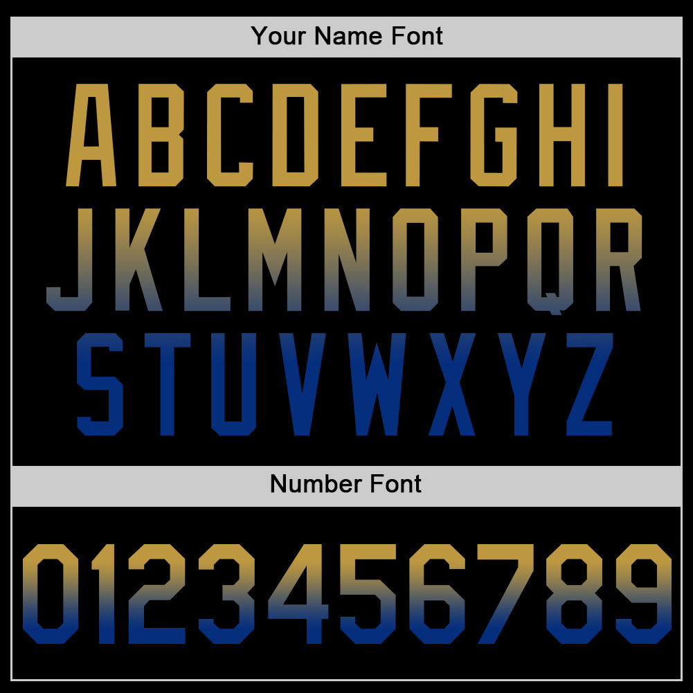 Custom Black Old Gold-Royal Authentic Fade Fashion Baseball Jersey - Sky-Custom