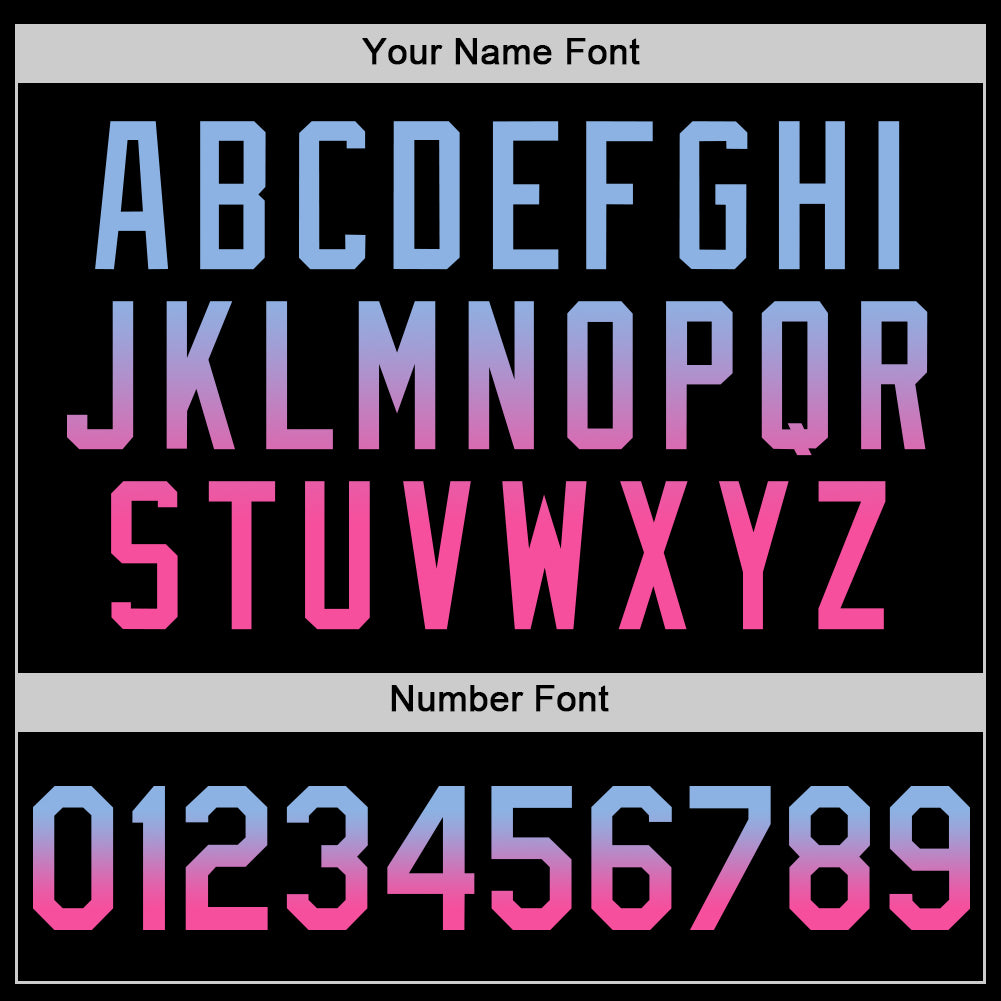 Custom Black Light Blue-Pink Authentic Fade Fashion Baseball Jersey - Sky-Custom