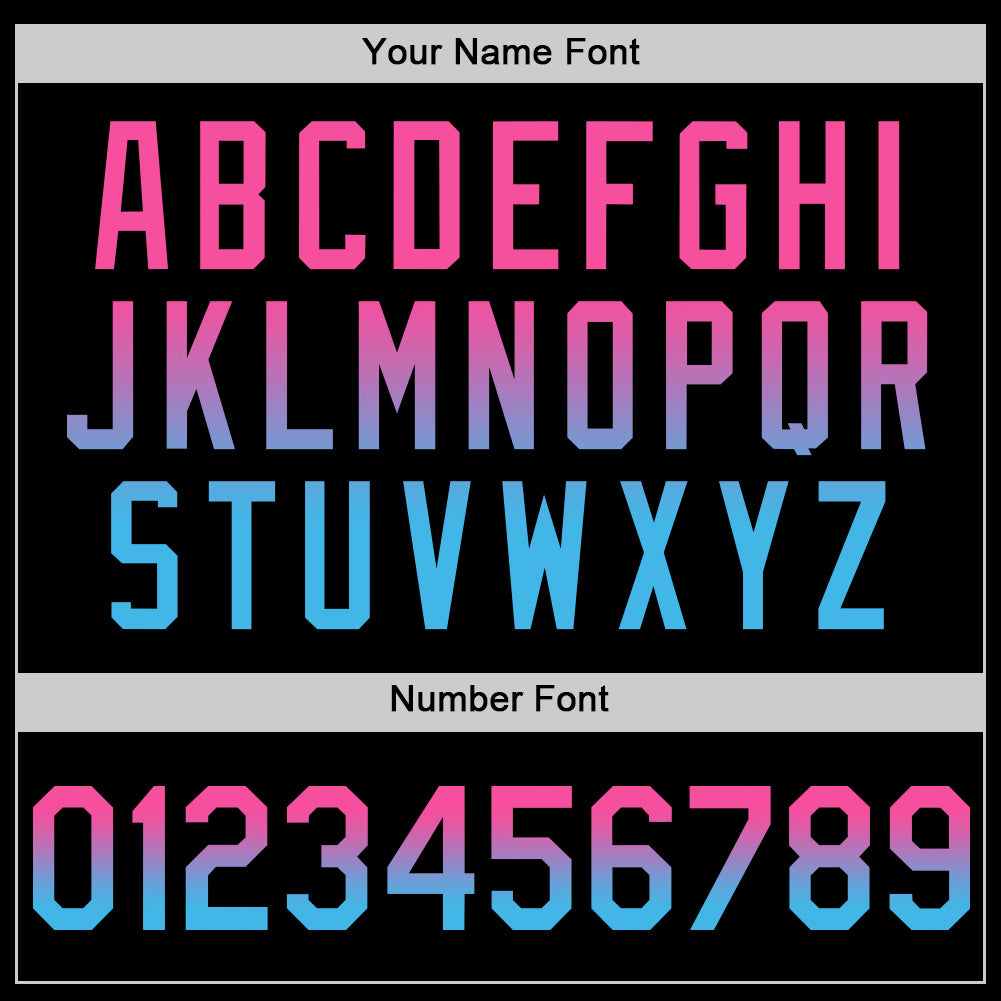 Custom Black Pink-Sky Blue Authentic Fade Fashion Baseball Jersey - Sky-Custom