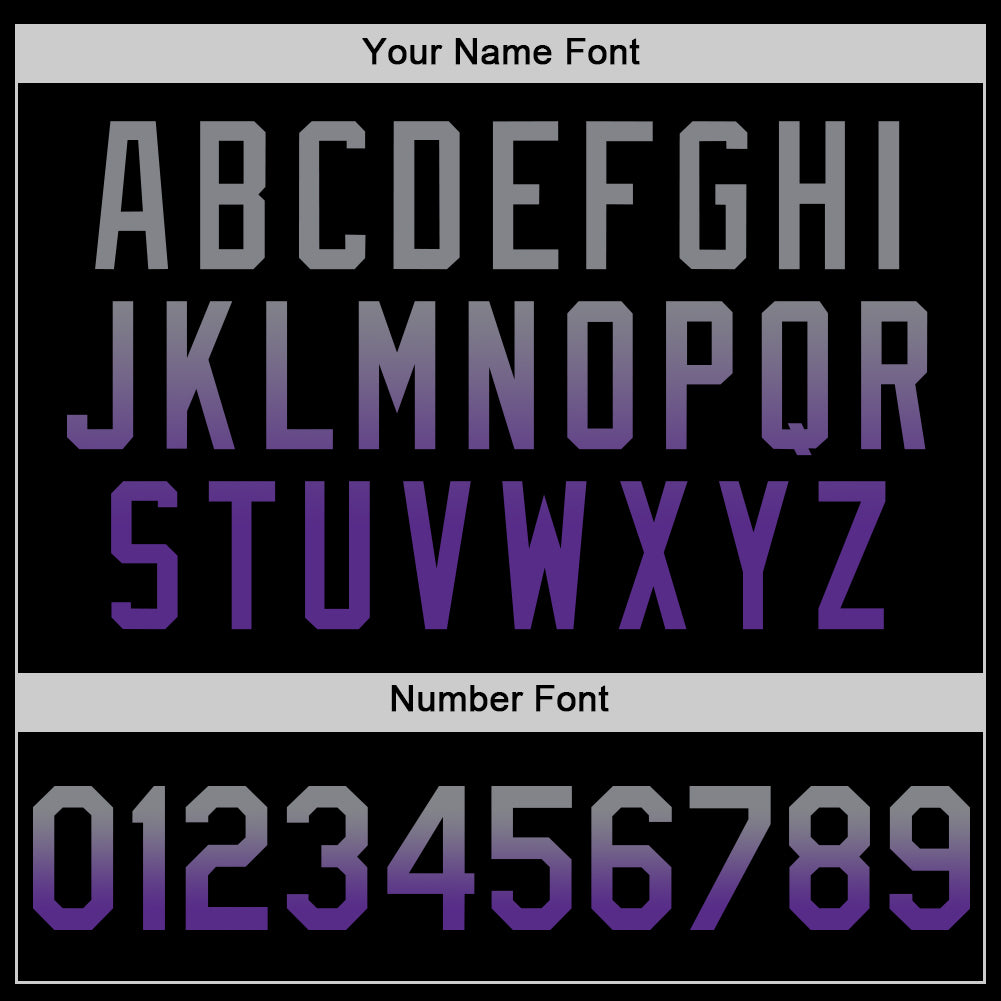 Custom Black Gray-Purple Authentic Fade Fashion Baseball Jersey - Sky-Custom