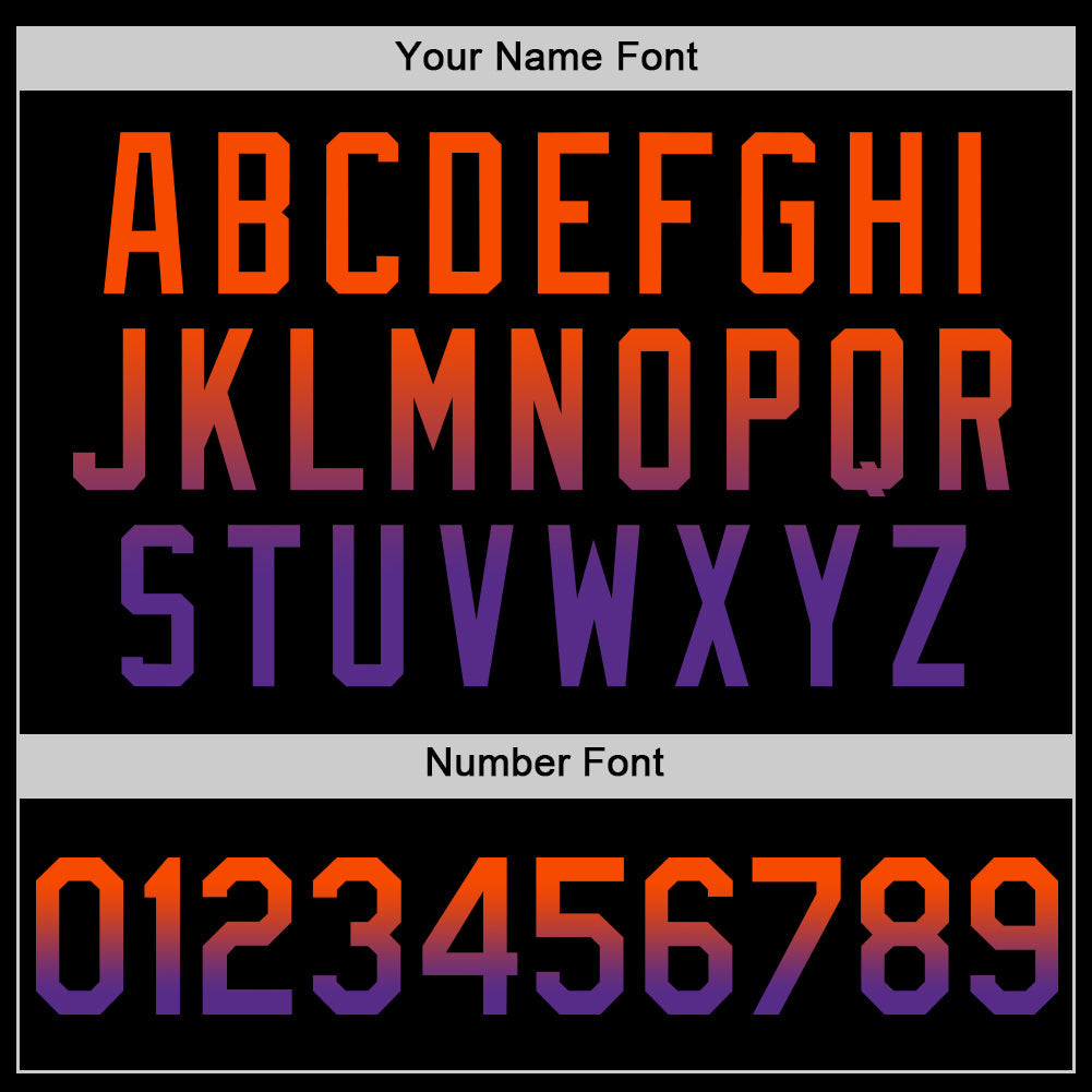 Custom Black Orange-Purple Authentic Fade Fashion Baseball Jersey - Sky-Custom