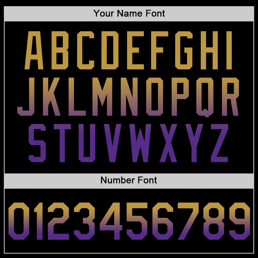 Custom Black Old Gold-Purple Authentic Fade Fashion Baseball Jersey - Sky-Custom