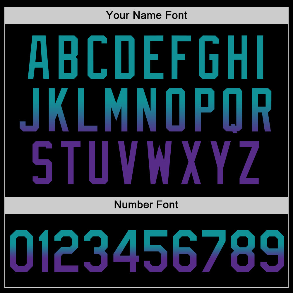 Custom Black Teal-Purple Authentic Fade Fashion Baseball Jersey - Sky-Custom