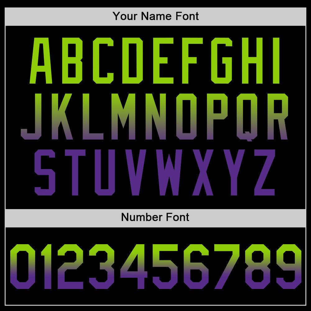 Custom Black Neon Green-Purple Authentic Fade Fashion Baseball Jersey - Sky-Custom