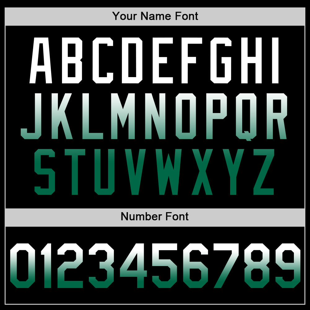 Custom Black White-Kelly Green Authentic Fade Fashion Baseball Jersey - Sky-Custom