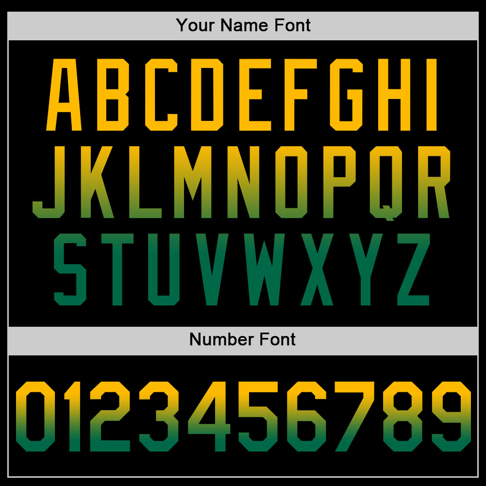 Custom Black Gold-Kelly Green Authentic Fade Fashion Baseball Jersey - Sky-Custom