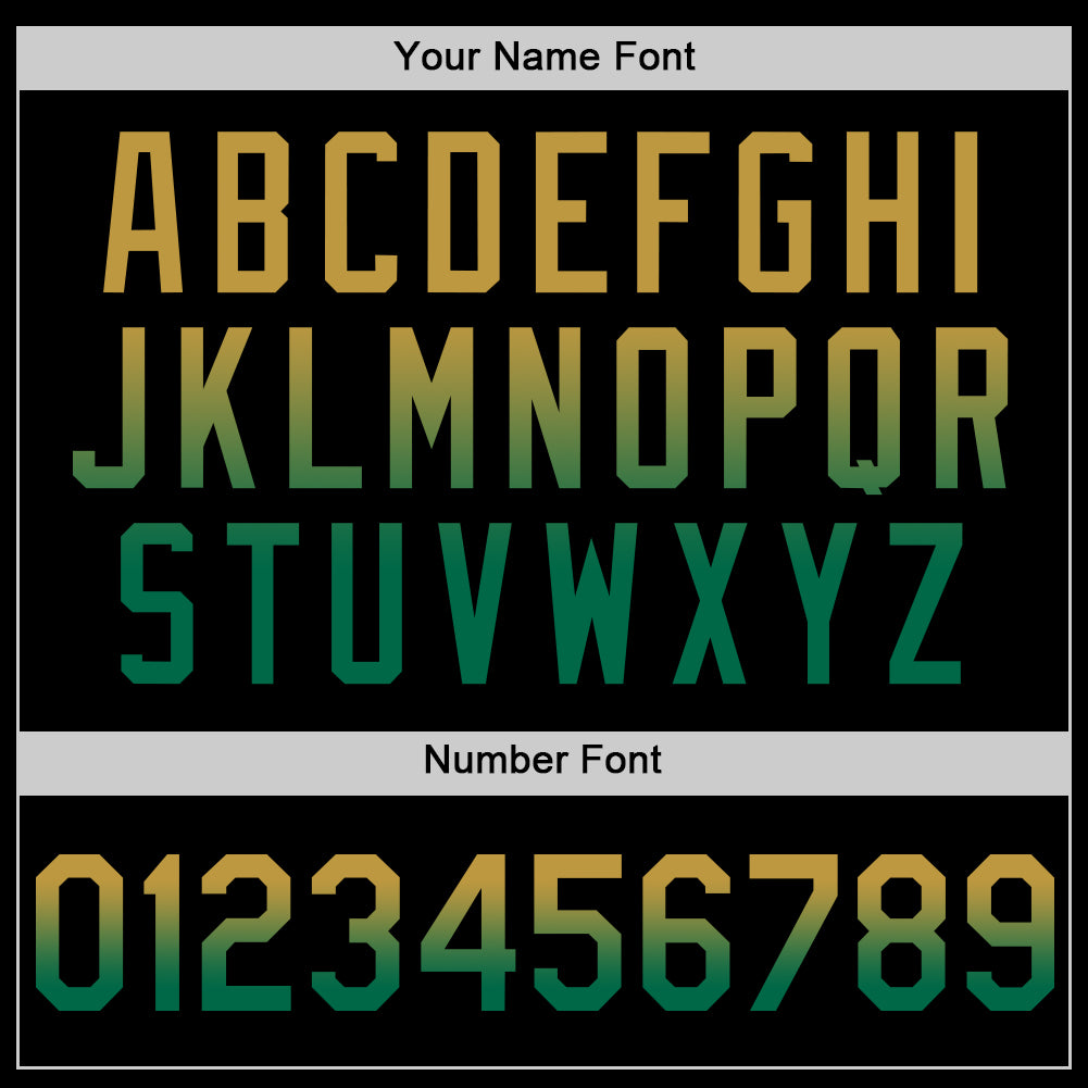 Custom Black Old Gold-Kelly Green Authentic Fade Fashion Baseball Jersey - Sky-Custom