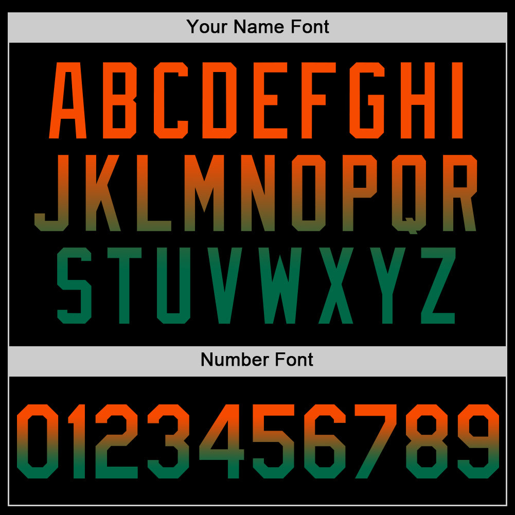 Custom Black Orange-Kelly Green Authentic Fade Fashion Baseball Jersey - Sky-Custom