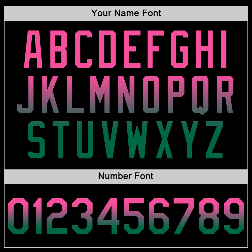 Custom Black Pink-Kelly Green Authentic Fade Fashion Baseball Jersey - Sky-Custom