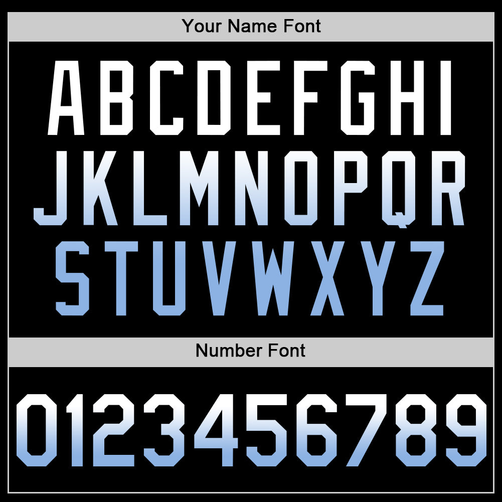 Custom Black White-Light Blue Authentic Fade Fashion Baseball Jersey - Sky-Custom