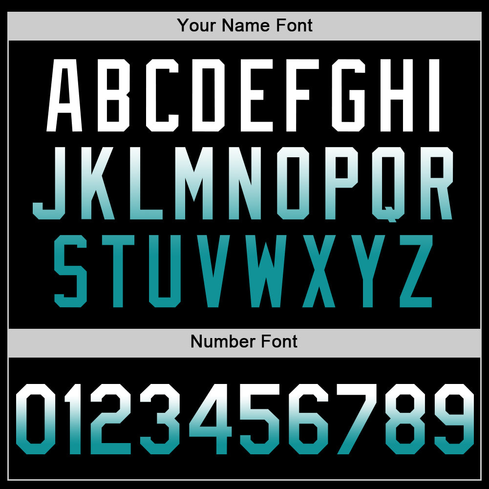 Custom Black White-Teal Authentic Fade Fashion Baseball Jersey - Sky-Custom