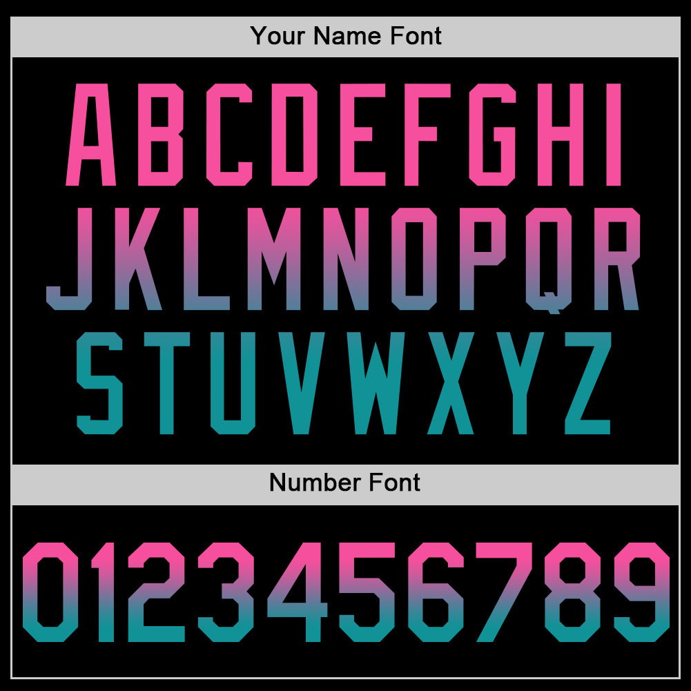 Custom Black Pink-Teal Authentic Fade Fashion Baseball Jersey - Sky-Custom