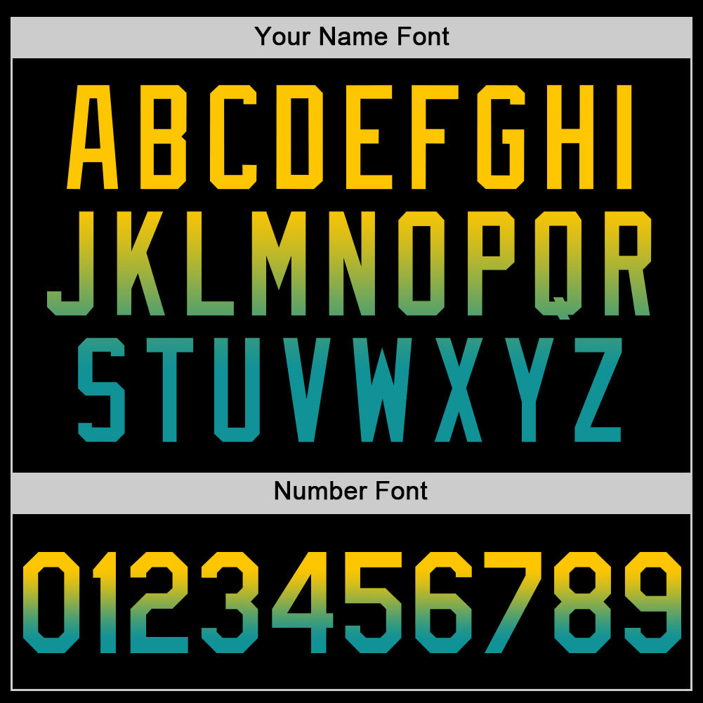 Custom Black Yellow-Teal Authentic Fade Fashion Baseball Jersey - Sky-Custom