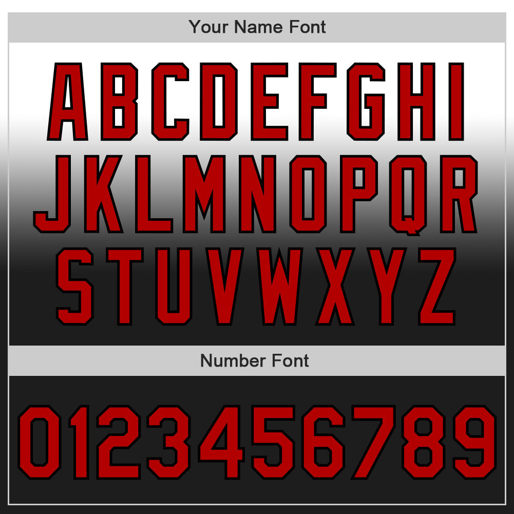 Custom White Red-Black Authentic Fade Fashion Baseball Jersey - Sky-Custom