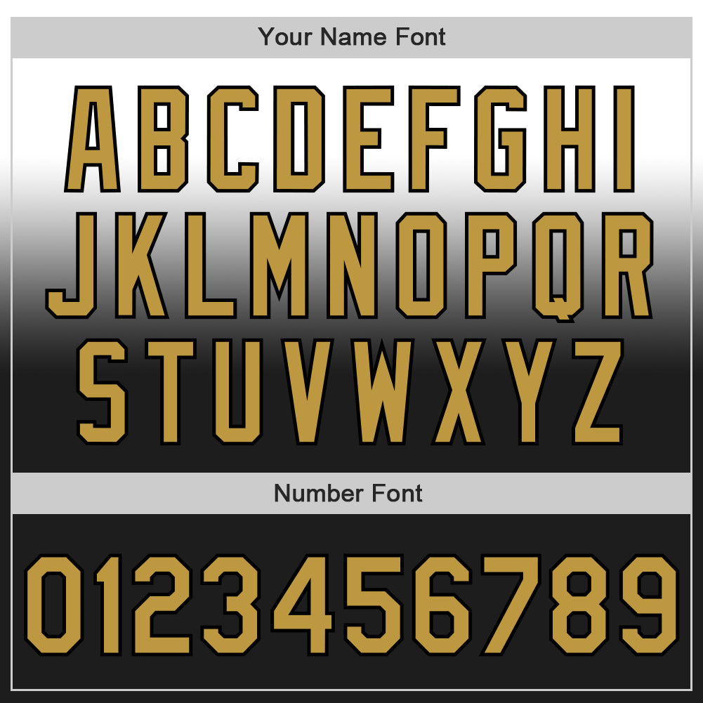 Custom White Old Gold-Black Authentic Fade Fashion Baseball Jersey - Sky-Custom