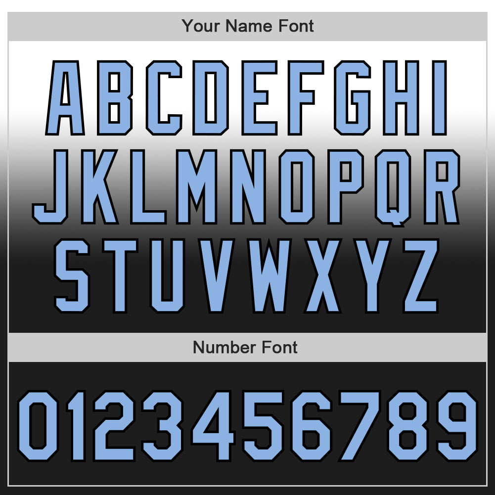 Custom White Light Blue-Black Authentic Fade Fashion Baseball Jersey - Sky-Custom