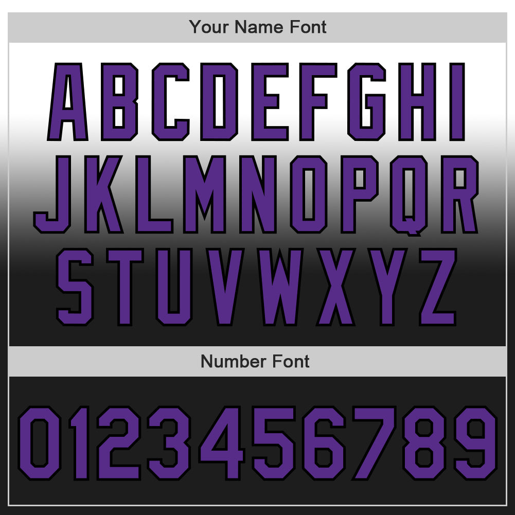 Custom White Purple-Black Authentic Fade Fashion Baseball Jersey - Sky-Custom