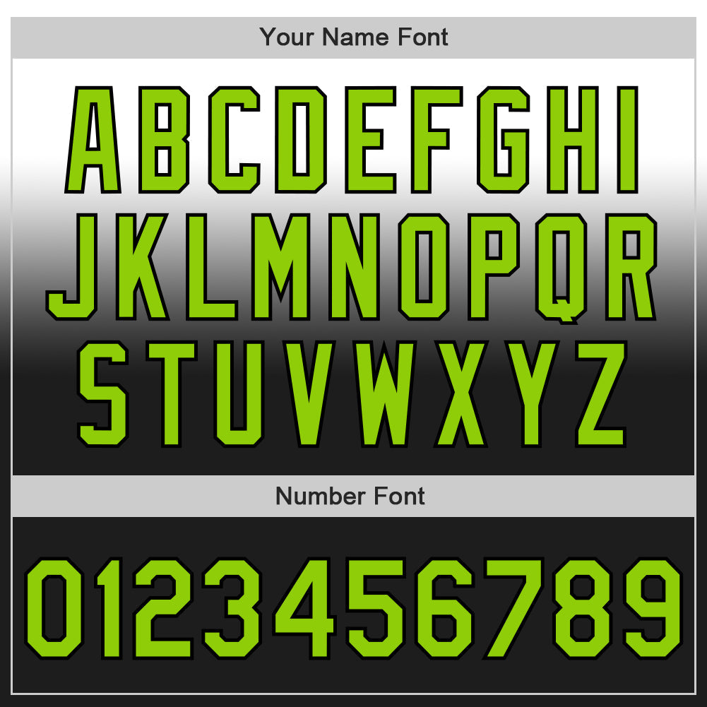 Custom White Neon Green-Black Authentic Fade Fashion Baseball Jersey - Sky-Custom