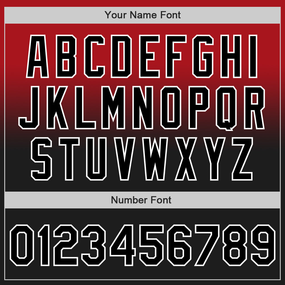 Custom Red Black-White Authentic Fade Fashion Baseball Jersey - Sky-Custom