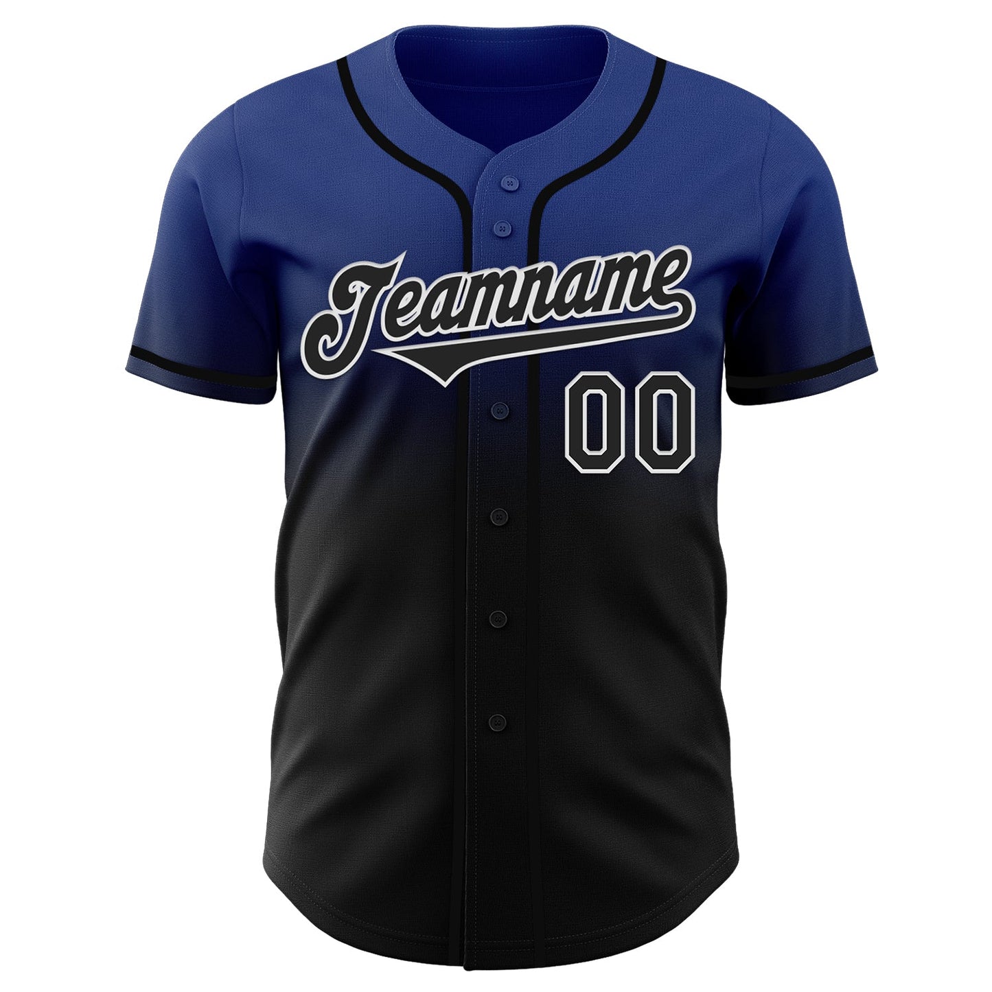 Custom Royal Black-White Authentic Fade Fashion Baseball Jersey - Sky-Custom