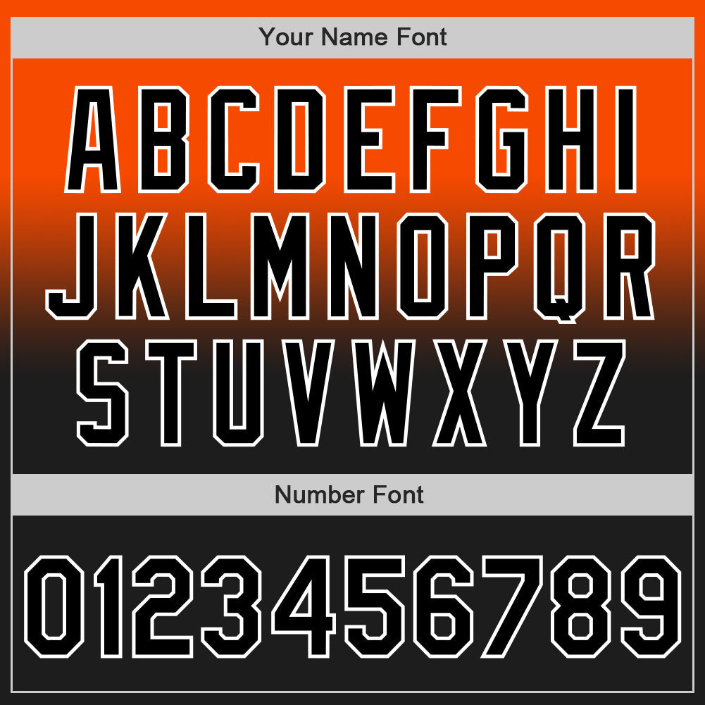 Custom Orange Black-White Authentic Fade Fashion Baseball Jersey - Sky-Custom