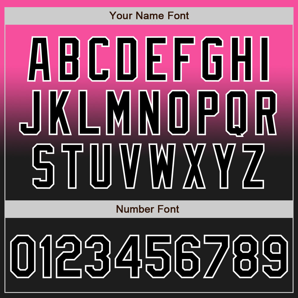 Custom Pink Black-White Authentic Fade Fashion Baseball Jersey - Sky-Custom