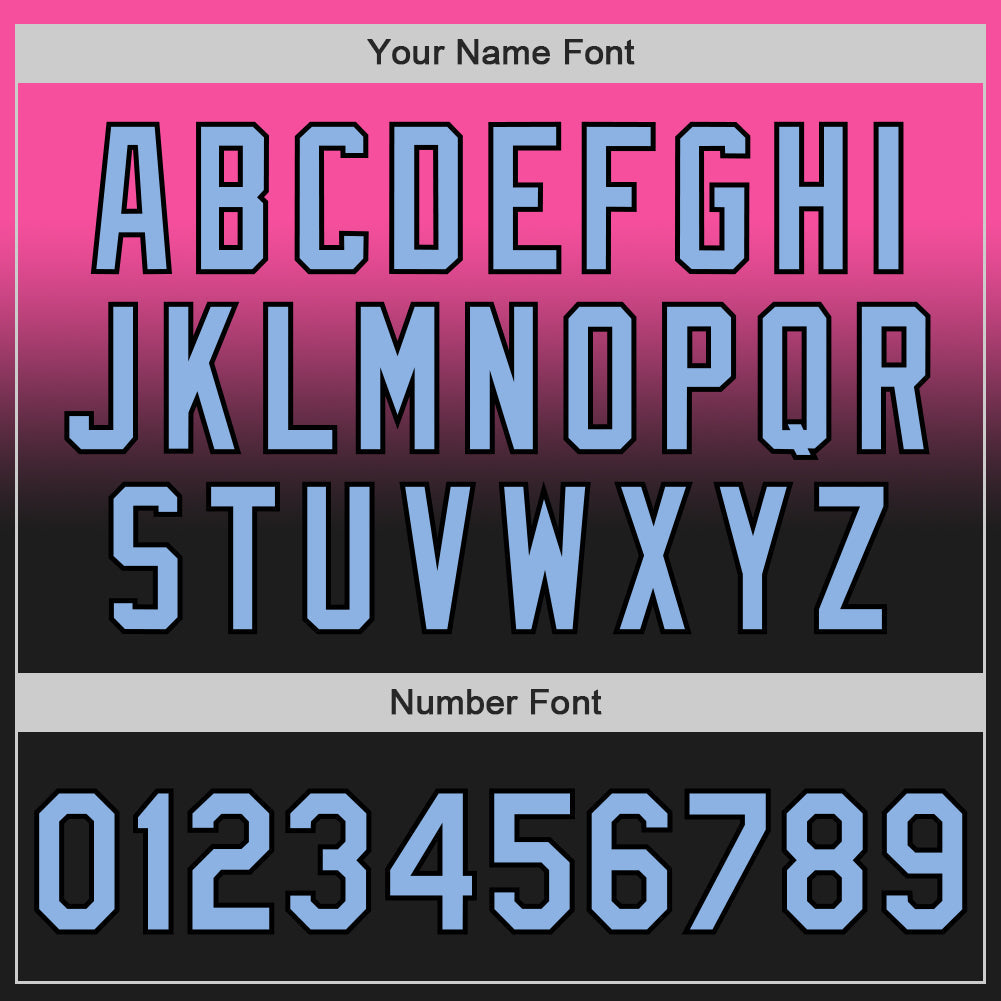 Custom Pink Light Blue-Black Authentic Fade Fashion Baseball Jersey - Sky-Custom