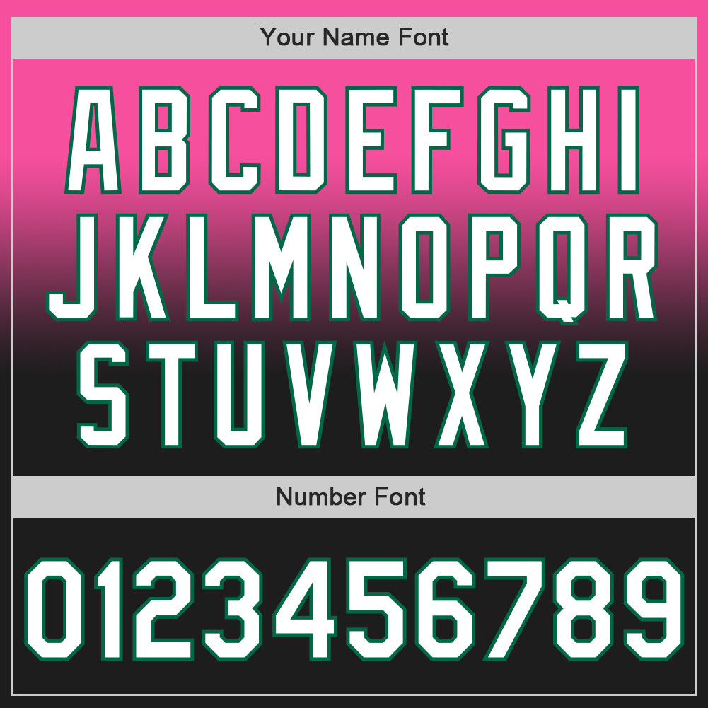 Custom Pink Black-Kelly Green Authentic Fade Fashion Baseball Jersey - Sky-Custom