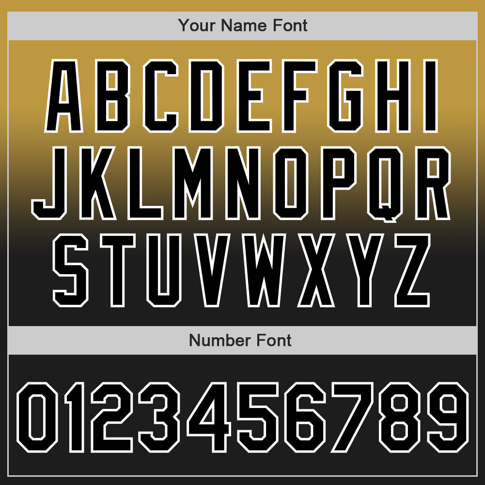 Custom Old Gold Black-White Authentic Fade Fashion Baseball Jersey - Sky-Custom