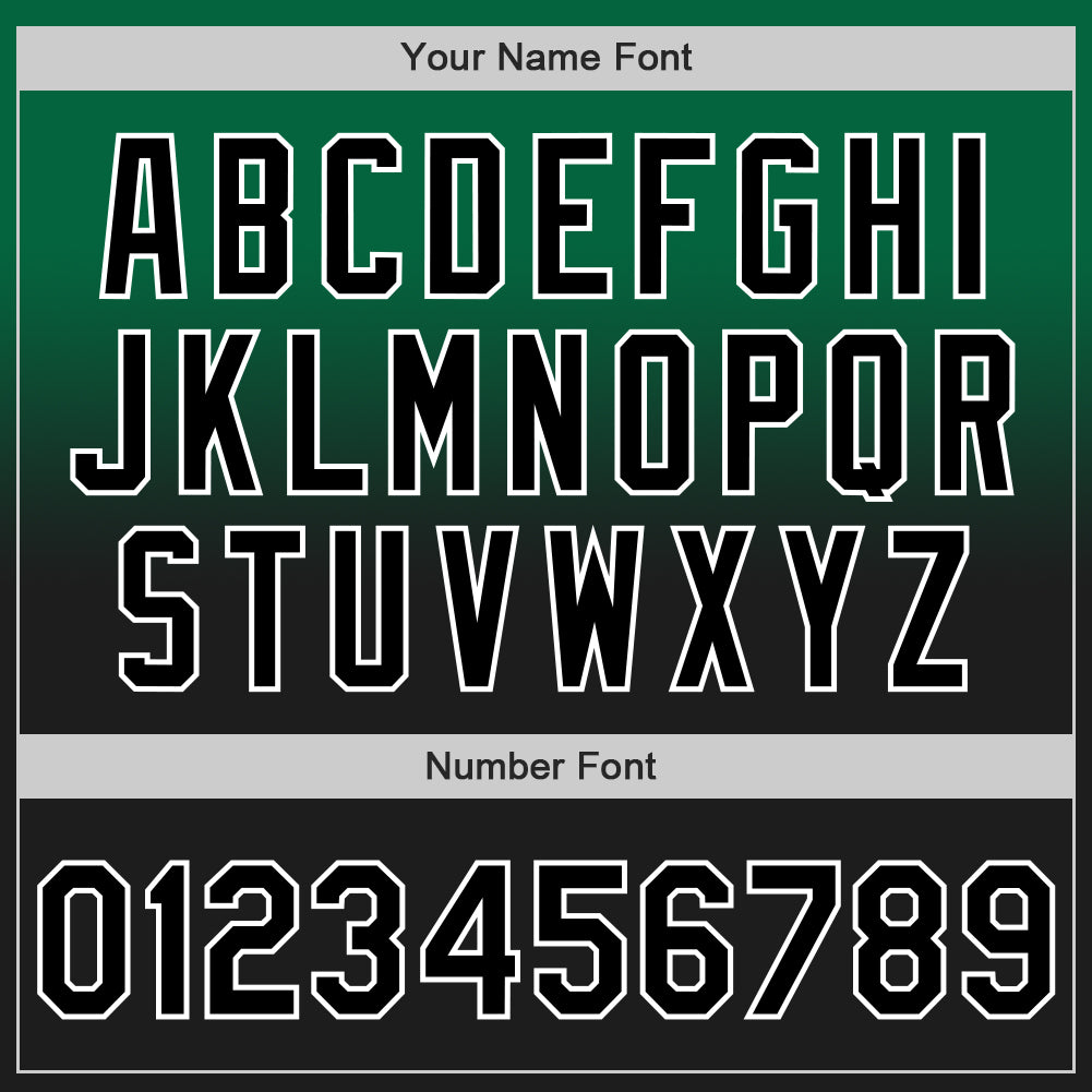 Custom Kelly Green Black-White Authentic Fade Fashion Baseball Jersey - Sky-Custom