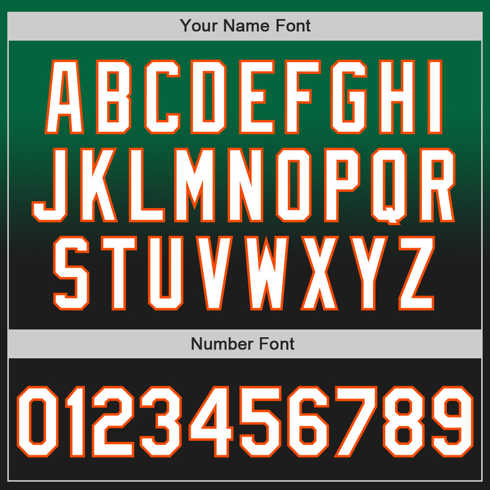 Custom Kelly Green Black-Orange Authentic Fade Fashion Baseball Jersey - Sky-Custom