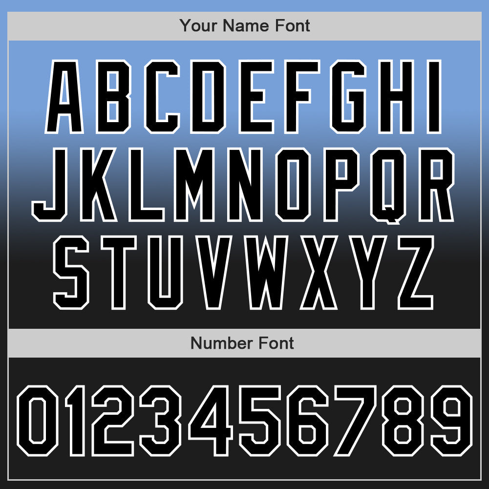 Custom Light Blue Black-White Authentic Fade Fashion Baseball Jersey - Sky-Custom