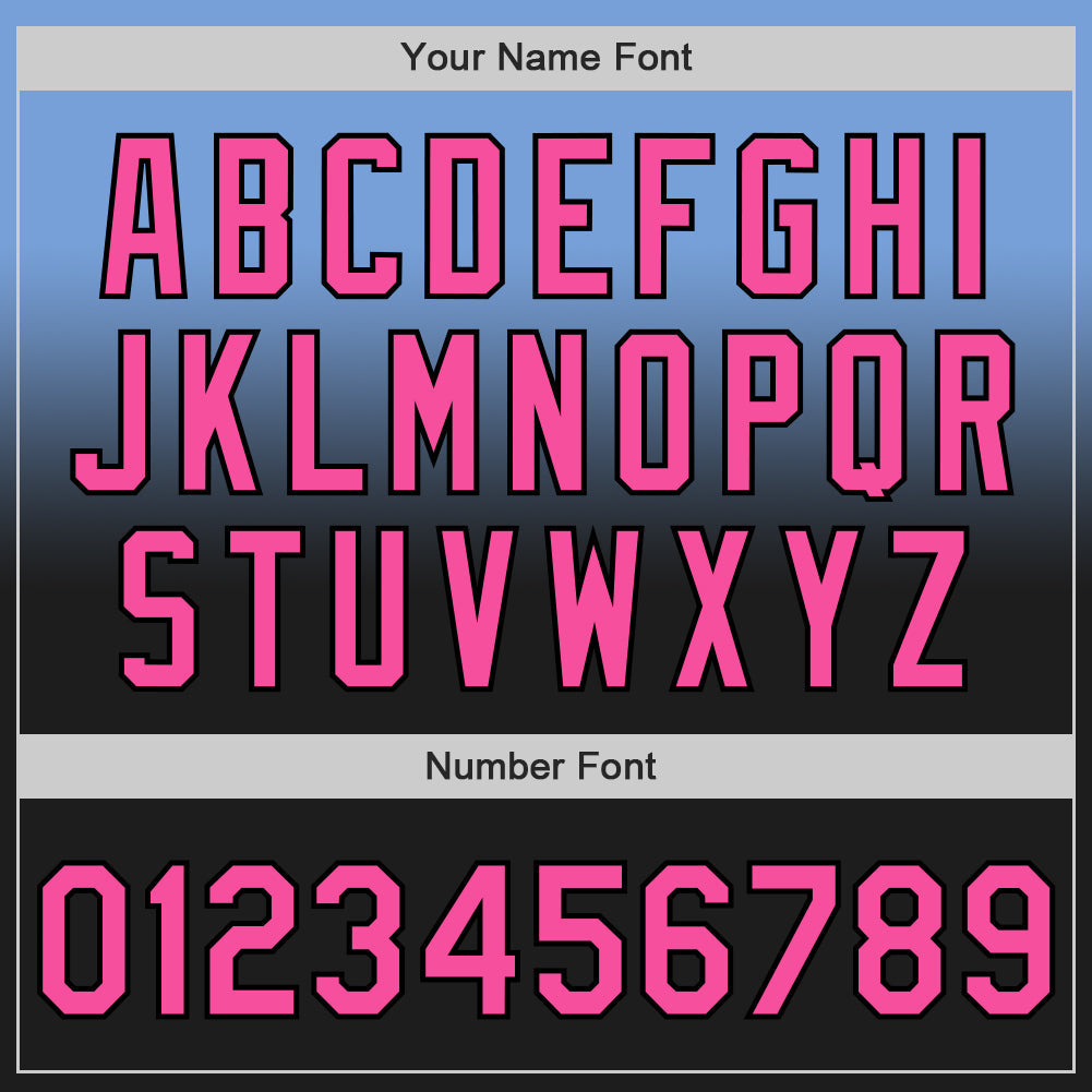 Custom Light Blue Pink-Black Authentic Fade Fashion Baseball Jersey - Sky-Custom