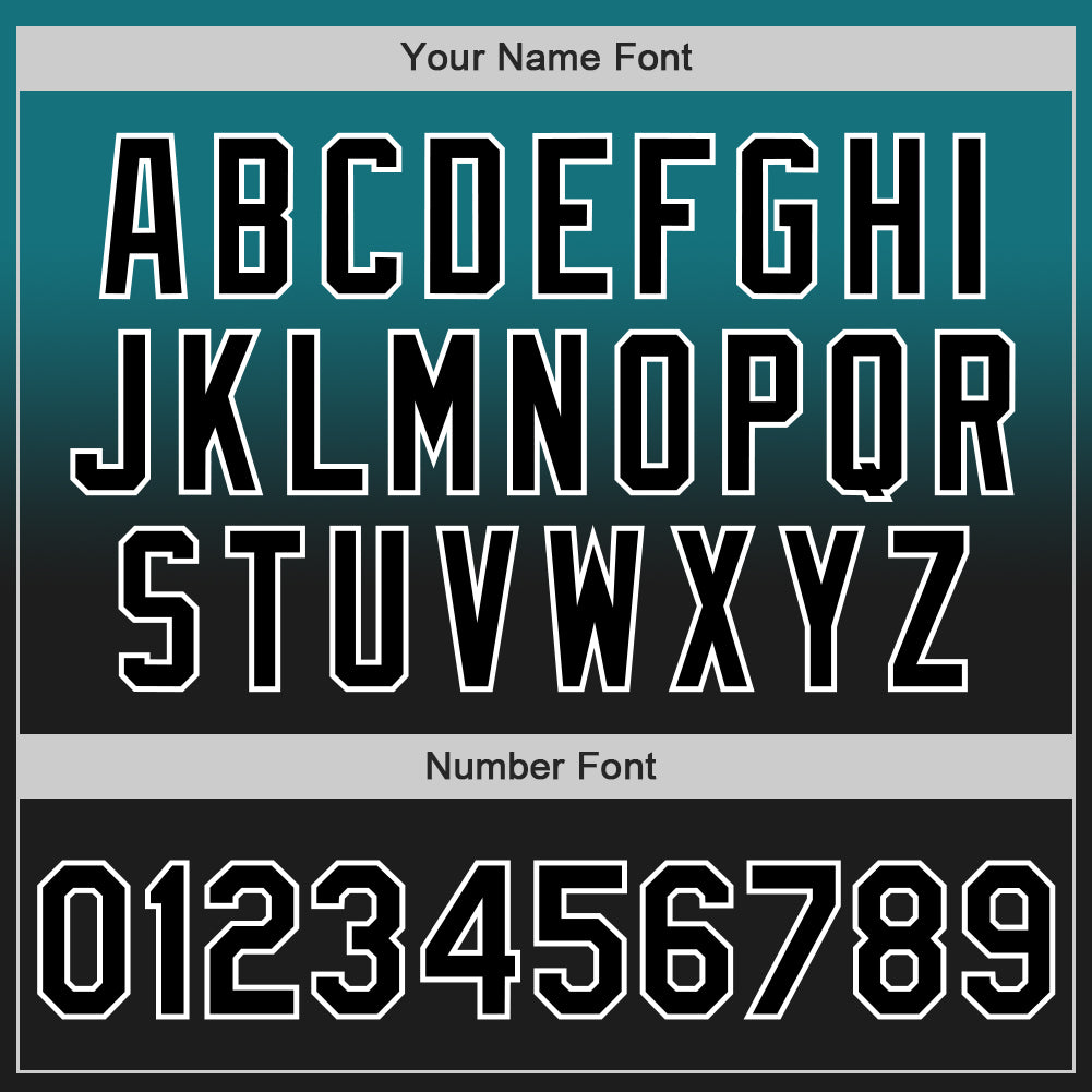 Custom Teal Black-White Authentic Fade Fashion Baseball Jersey - Sky-Custom