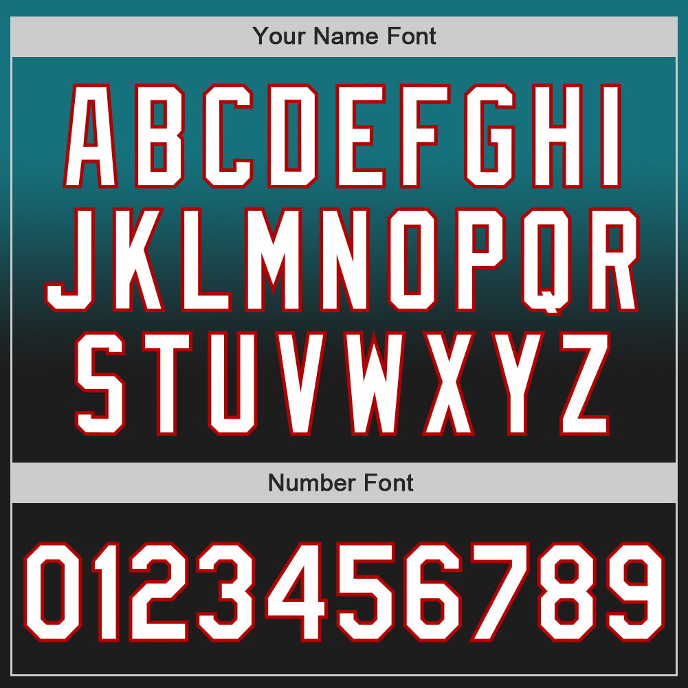 Custom Teal Black-Red Authentic Fade Fashion Baseball Jersey - Sky-Custom