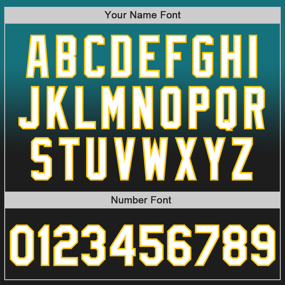 Custom Teal Black-Yellow Authentic Fade Fashion Baseball Jersey - Sky-Custom