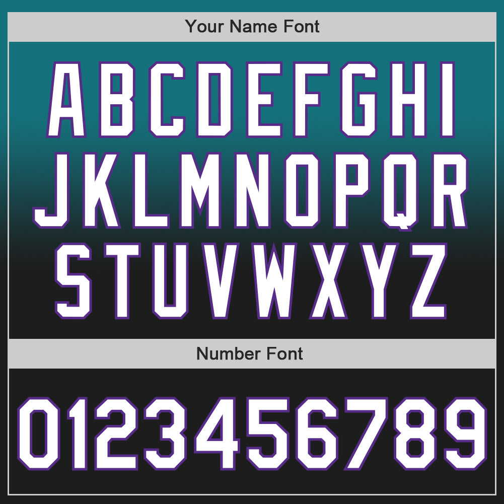 Custom Teal Black-Purple Authentic Fade Fashion Baseball Jersey - Sky-Custom