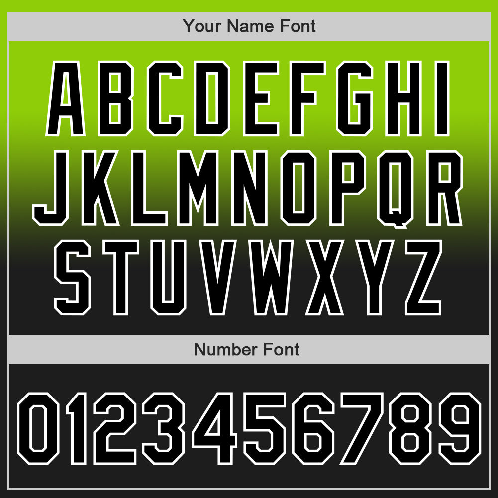 Custom Neon Green Black-White Authentic Fade Fashion Baseball Jersey - Sky-Custom