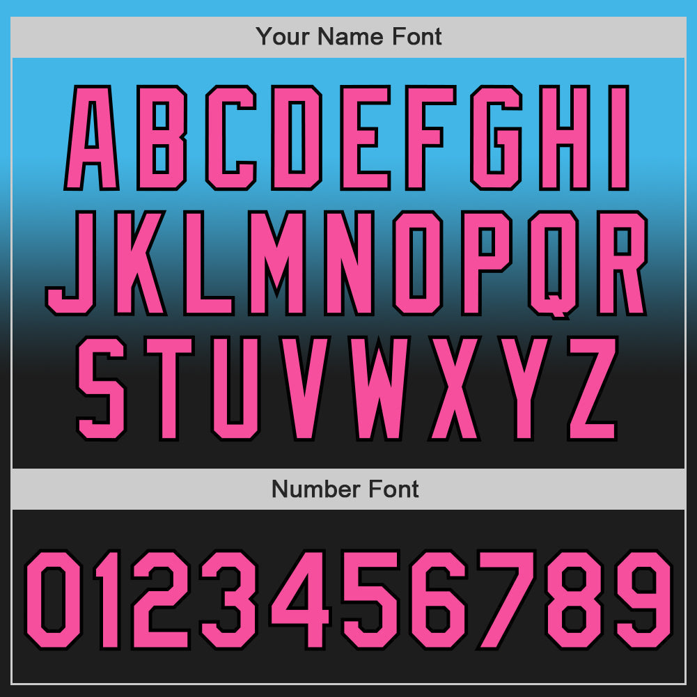 Custom Sky Blue Pink-Black Authentic Fade Fashion Baseball Jersey - Sky-Custom