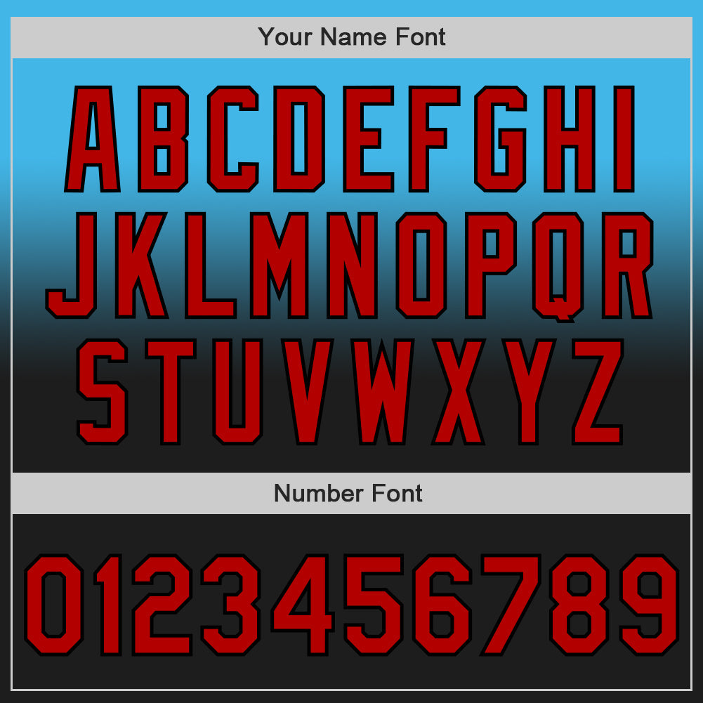 Custom Sky Blue Red-Black Authentic Fade Fashion Baseball Jersey - Sky-Custom