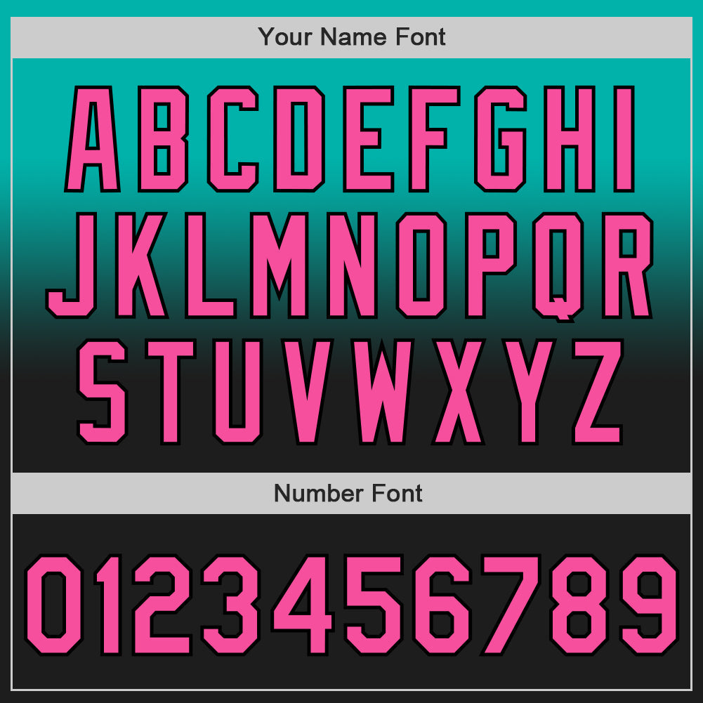 Custom Aqua Pink-Black Authentic Fade Fashion Baseball Jersey - Sky-Custom