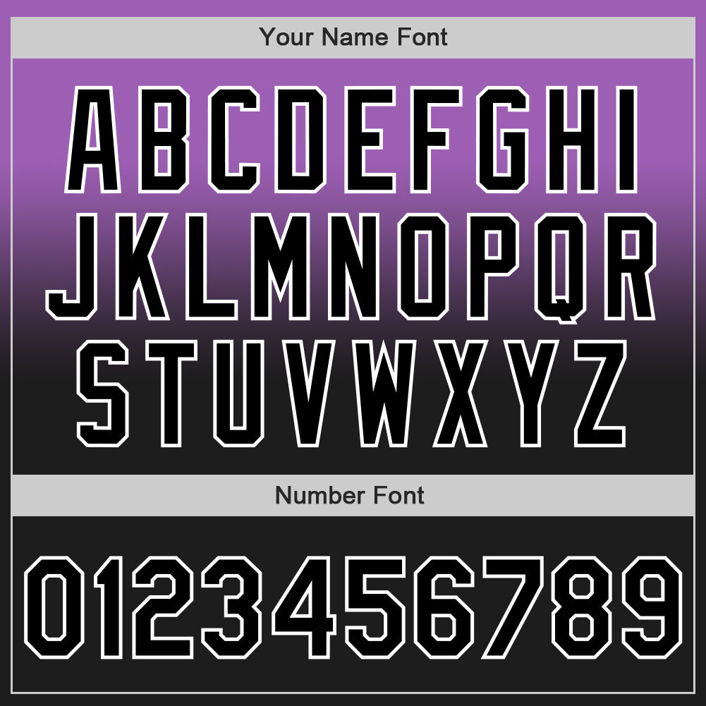 Custom Medium Purple Black-White Authentic Fade Fashion Baseball Jersey - Sky-Custom